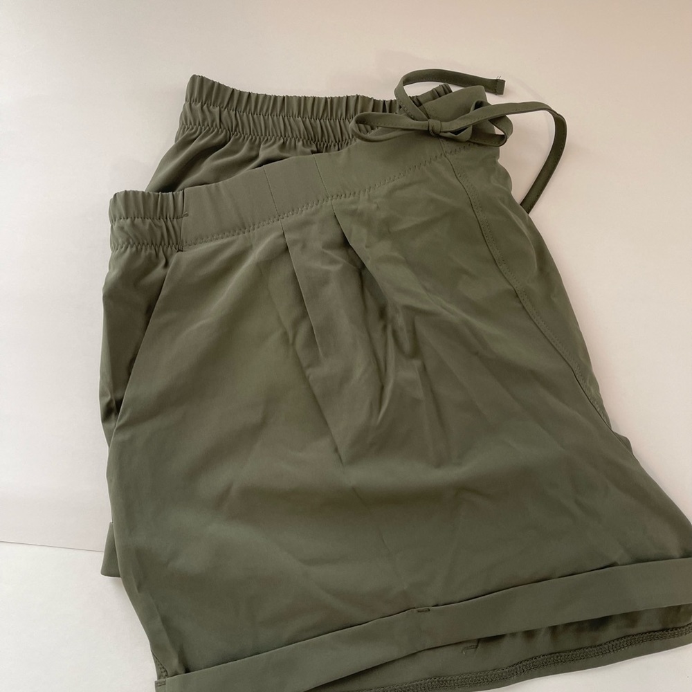 Army Green Zyia Active Shorts Drawstring Pockets Casual Comfort Size 3 XL - Picture 6 of 7